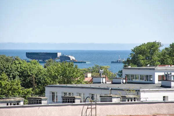 Samego Rana Wejście Portu Gdańsk Brzezno Morze Bałtyckie Zatoka Gdańska — Zdjęcie stockowe