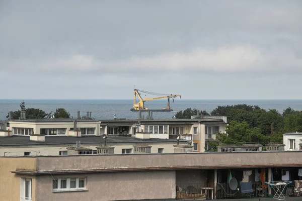 Mattinata Ingresso Della Nave Porto Danzica Brzezno Mar Baltico Golfo — Foto Stock