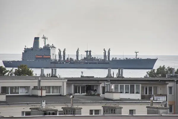 Morgens Die Schiffseinfahrt Den Hafen Danzig Brzezno Ostsee Golf Von — Stockfoto