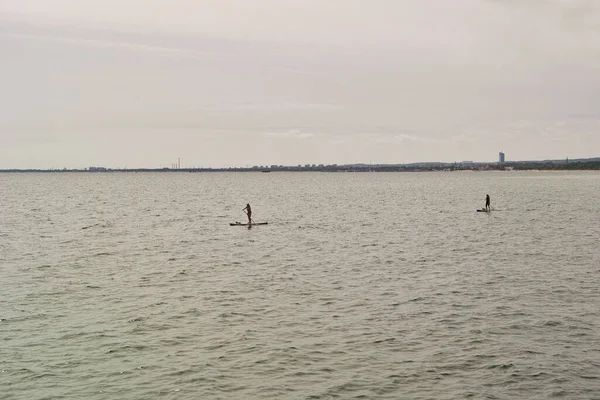 波兰格丁尼亚波罗的海格但斯克湾户外运动风帆冲浪 — 图库照片