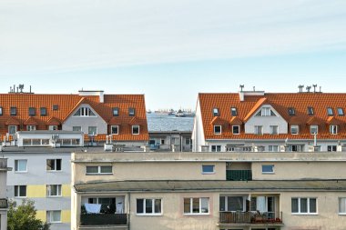 Sabah görüşürüz. Limanın gemi girişi. Gdansk Brzezno, Baltık Denizi. Gdansk Körfezi, Polonya.