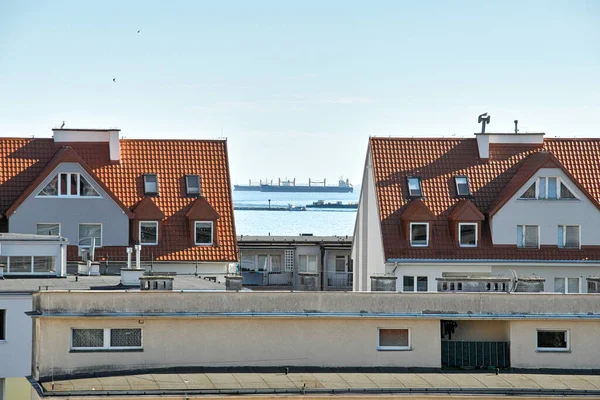 Morgenochtend Ingang Van Haven Gdansk Brzezno Oostzee Golf Van Gdansk — Stockfoto