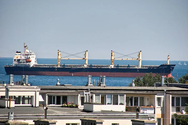 Mattinata Ingresso Della Nave Porto Danzica Brzezno Mar Baltico Golfo — Foto Stock