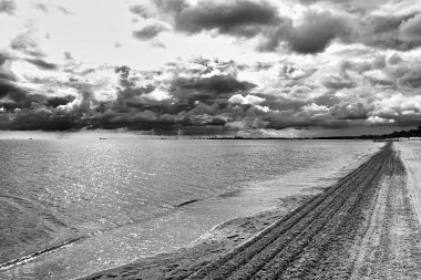 Yaz, tatil, sahilde tatil, Gdansk Körfezi, Baltık Denizi, Gdansk, Polonya.