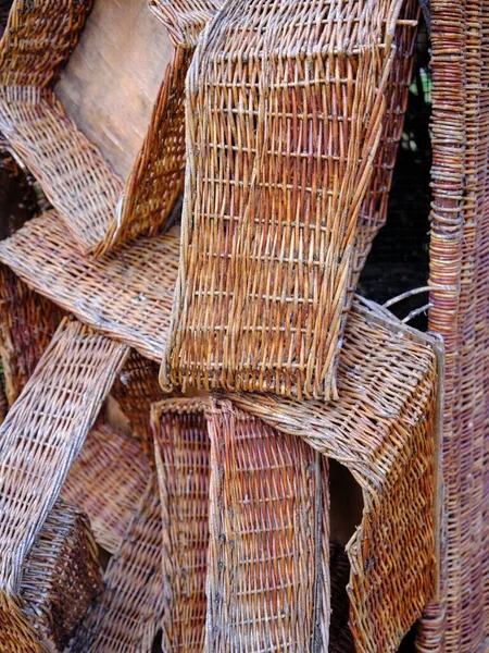 American Willow Braided Products Artistic Look Colours Beautiful Wicker Products — ストック写真