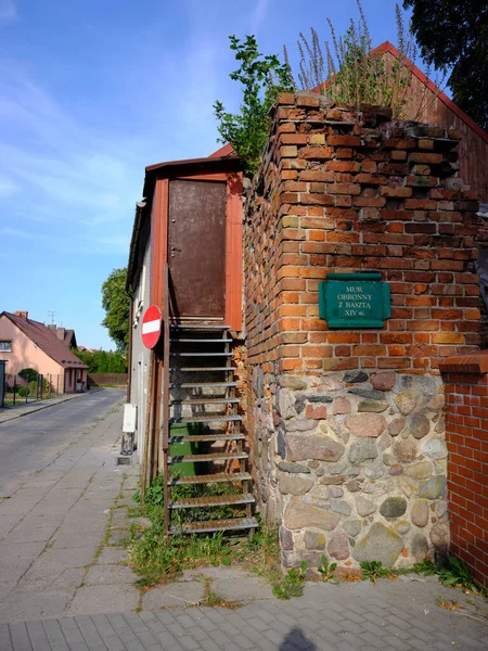 Marktplein Oude Huurwoningen Een Klein Stadje Skarszewy Pommeren Kasjoebische Regio — Stockfoto