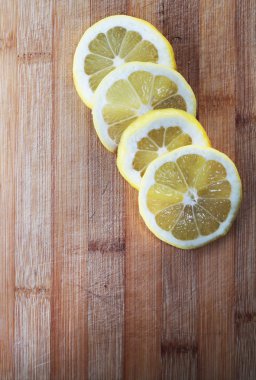 Lemon on wooden board