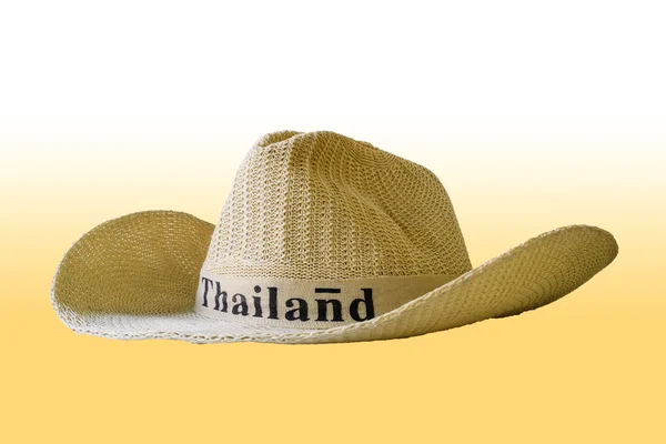 A hat isolate on white and yellow — Stock Photo, Image