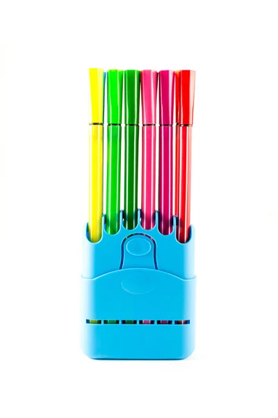Färgglad penna i en hållare — Stockfoto