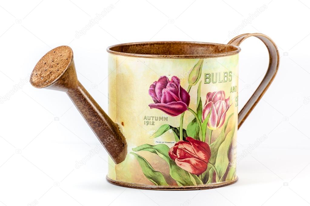 Watering can with flower pattern