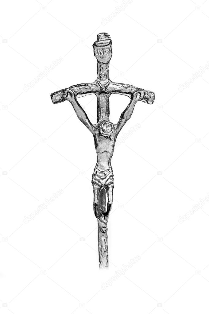 Jesus Christ on cross made of metal