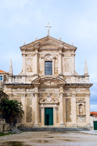 Front view of Saint Ignatius Church in Dubrovnik old town. — Stock Photo, Image
