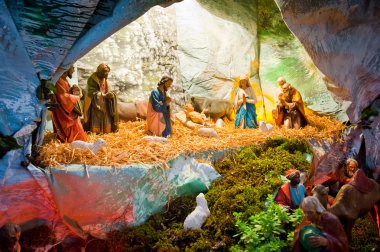 İsa'nın doğum küçük figur yapılan geleneksel Noel görüntüleme