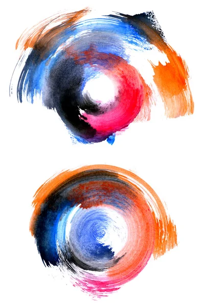 Set of colorful circular watercolor shapes — Stock Photo, Image