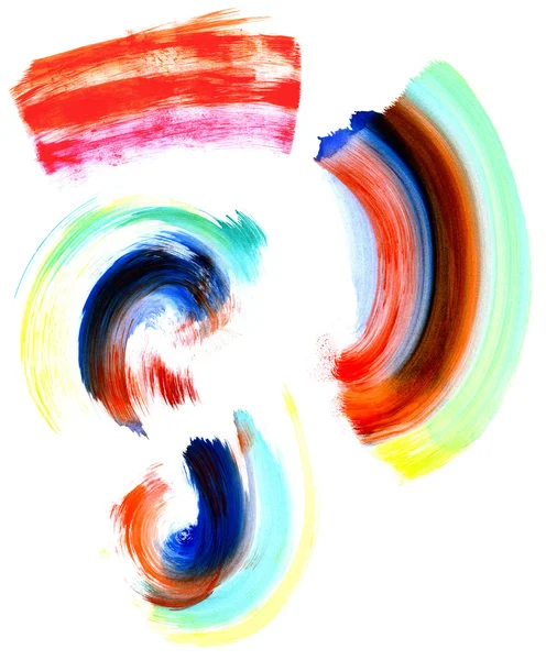 Abstract circular watercolor brush strokes in many colors. — Stock Photo, Image