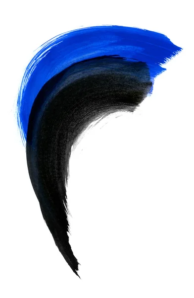 黑色和蓝色的水彩颜料画笔描边 — 图库照片