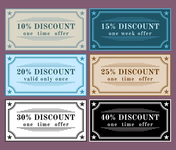 Collection discount labels, vintage retro set — Stock Photo, Image