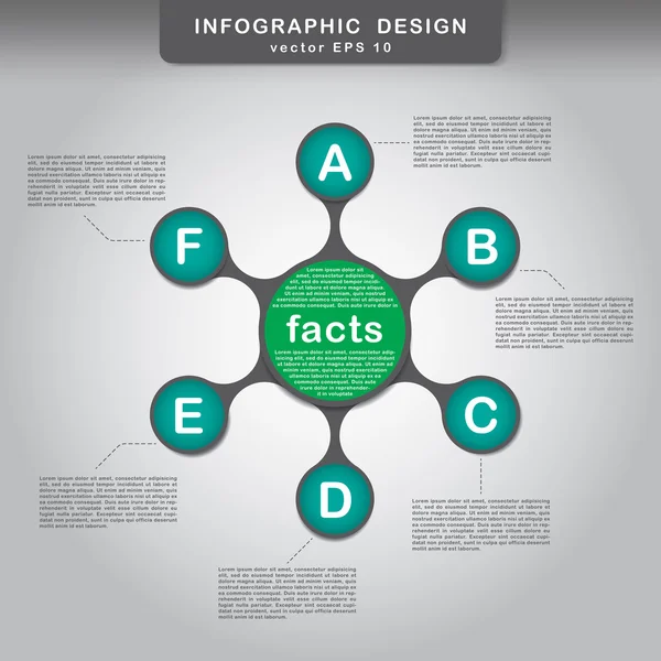 Metaball πολύχρωμο διάγραμμα συμμετρική infographics για παρουσίαση — Διανυσματικό Αρχείο