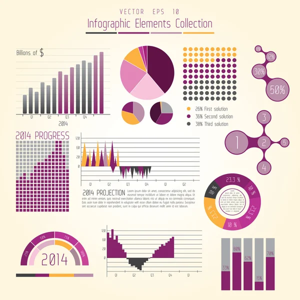 Raccolta di elementi infografici, vettore EPS10 — Vettoriale Stock