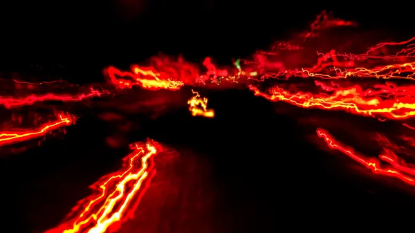 Абстрактные линии огня, формирующие различные формы — стоковое фото