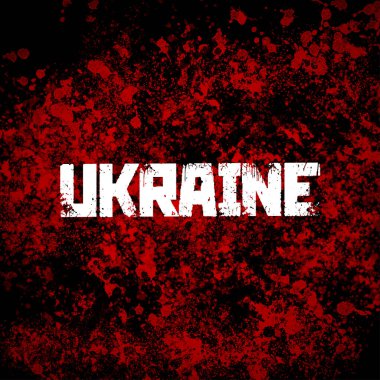 Kanlı arka planda Rusya ve Ukrayna savaşı konsepti var. Vladimir Putin.