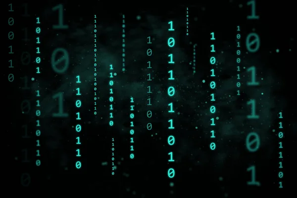 Digitális Bináris Adatok Streaming Bináris Kód Háttér Absztrakt Fogalom Illusztráció — Stock Fotó