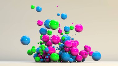 Parlak arkaplanda Renkli Baloların Soyut İllüstrasyonu