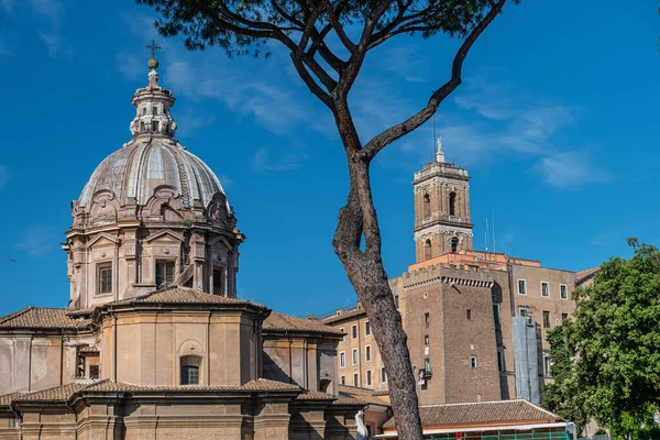 Domes Churches Most Holy Name Mary Santa Maria Loreto Ρώμη — Φωτογραφία Αρχείου