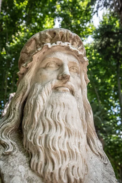 Statue Léonard Vinci Dans Les Jardins Villa Borghèse Rome Italie — Photo