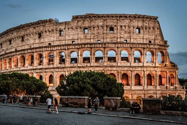 Roma Daki Colosseum Akşam Sahnesi Talya Avrupa — Stok fotoğraf