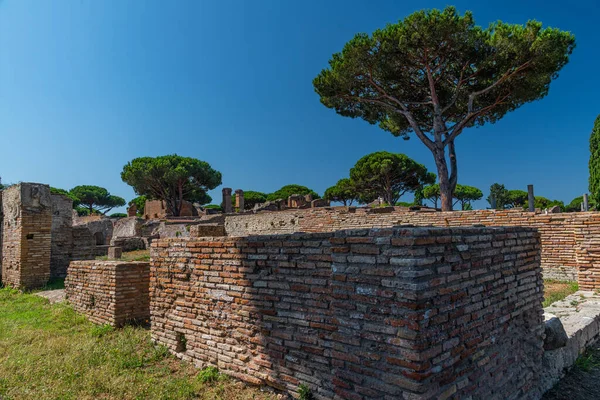 Vista Panorâmica Ostia Antica Antigo Porto Roma — Fotografia de Stock