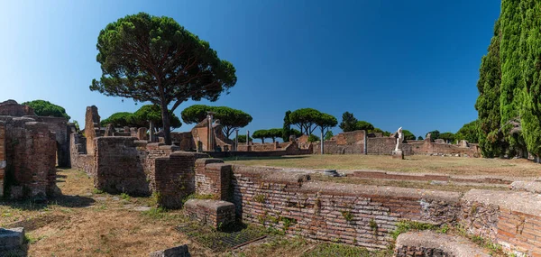 Vista Panorâmica Ostia Antica Antigo Porto Roma — Fotografia de Stock