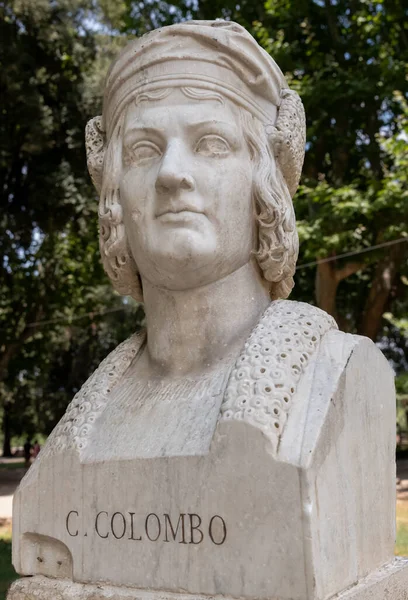 Buste Colomb Busto Cristoforo Colombo Dans Parc Villa Borghese Conçu — Photo