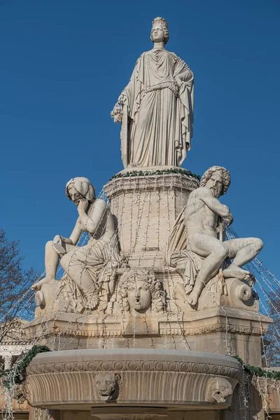 Fontaine Pradier Esplanade Charles Gaulle Nîmes France — Photo