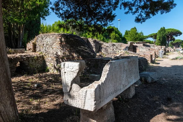 Νεκρόπολη Ostia Antica Αρχαίο Λιμάνι Της Ρώμης Ιταλία — Φωτογραφία Αρχείου