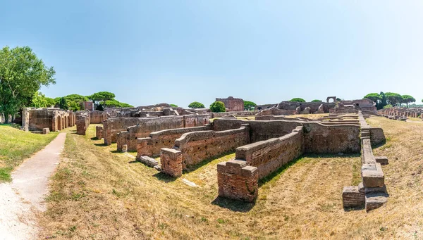 Vista Panorâmica Ostia Antica Antigo Porto Roma — Fotografia de Stock