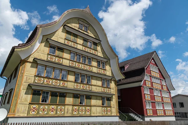 Appenzell Ελβετία Κτίρια Στο Ιστορικό Τμήμα Της Πόλης Appenzell Πόλη — Φωτογραφία Αρχείου