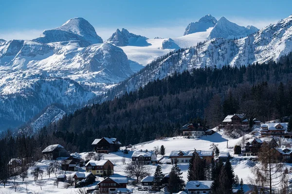 Bela Vista Inverno Cúpula Dachstein Altaussee Steiermark Áustria País Das — Fotografia de Stock