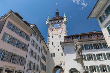 panorama view the historic old city center of Baden, Switzerland
