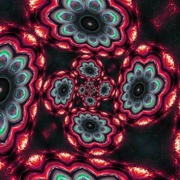 Lila Vörös Aurora Pontozott Vonalak Fényes Neon Színes Dekoráció Kaleidoszkóp — Stock Fotó