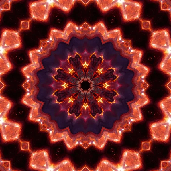 Plné Barevné Kombinace Neonový Ornament Lávový Oheň Červené Květy Koncept — Stock fotografie