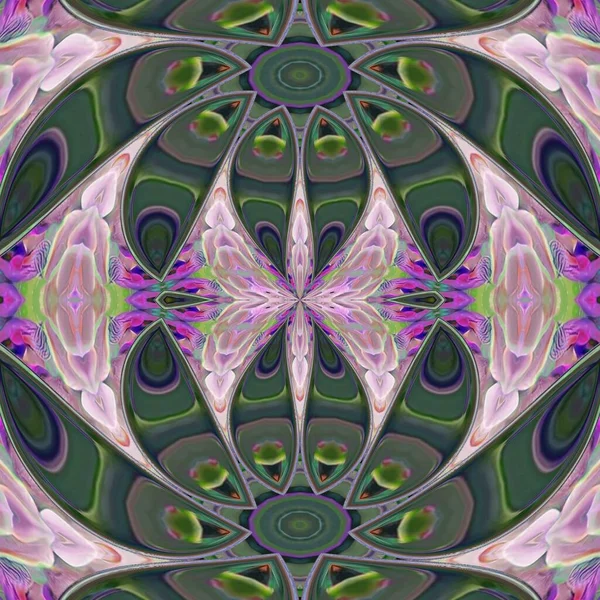 Bloemen Bloeiende Violette Golvende Abstracte Lijn Ontwerp Symmetrisch Concept Geometrisch — Stockfoto