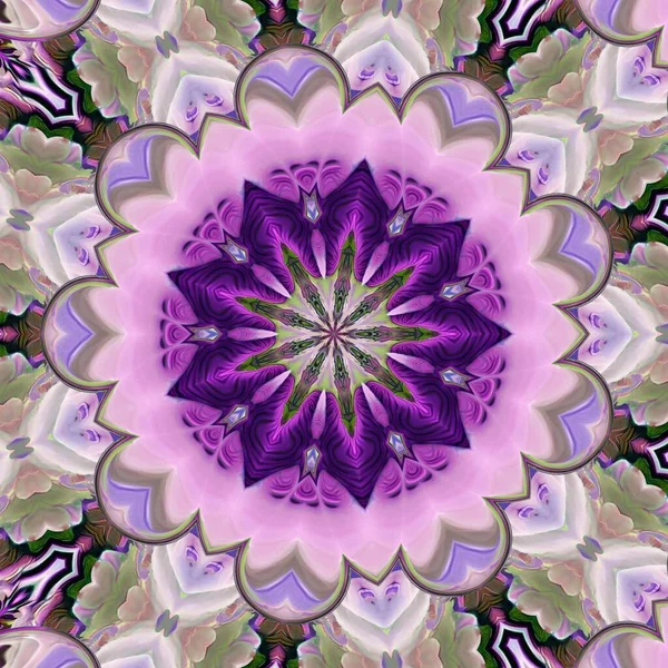 Blommor Blommande Violett Vågigt Abstrakt Linje Design Symmetri Koncept Geometriska — Stockfoto