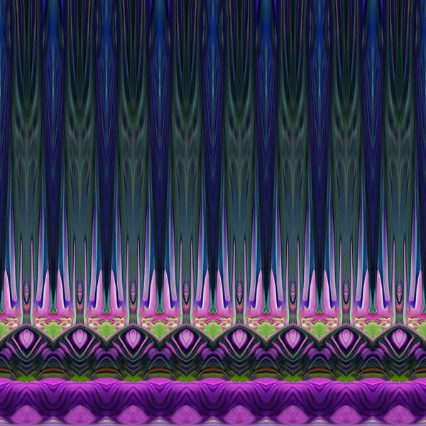Fleurs Floraison Violet Ondulé Design Abstrait Ligne Concept Symétrie Géométrique — Photo