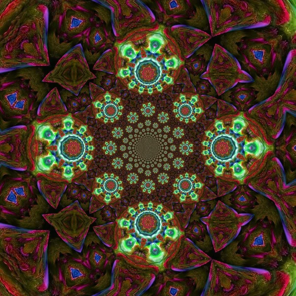 滑らかでシームレスなテクスチャ層茶色と赤の色抽象的なスタイルでタバコの花のコンセプト 万華鏡 スパイラル 幾何学とマンダラ — ストック写真