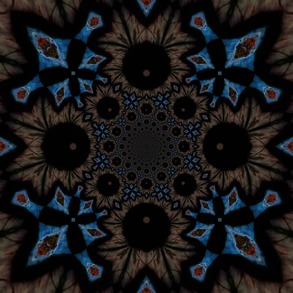 Design Flowers Blooming Forest Traditional Motif Lines Angles Kaleidoscope Concept — Φωτογραφία Αρχείου