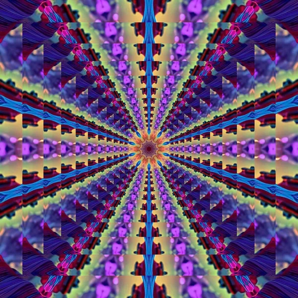 Kaleidoskop Pozadí Vzor Wisteria Květ Bezešvé Vzor Tvůrčí Koncept Krásné — Stock fotografie