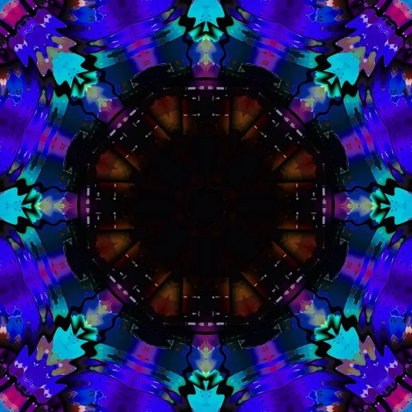 Blaue Und Schwarze Zackige Textur Blühende Eiskristallschicht Kaleidoskop Textur Hintergrundmuster — Stockfoto