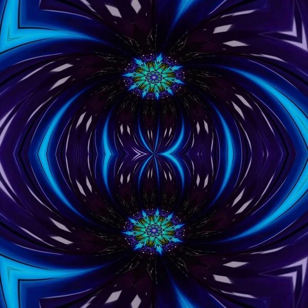 Blue Black Jagged Texture Blooming Ice Crystal Layer Kaleidoscope Texture — Stock Photo, Image