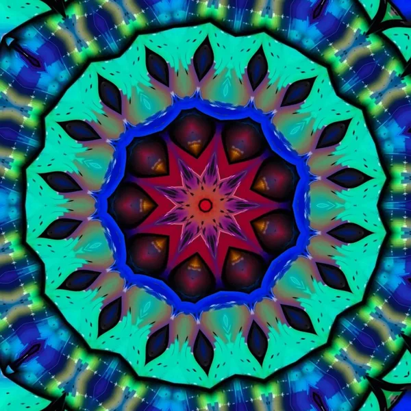 Kék Fekete Recés Textúra Virágzó Jégkristály Réteg Kaleidoszkóp Textúra Háttér — Stock Fotó